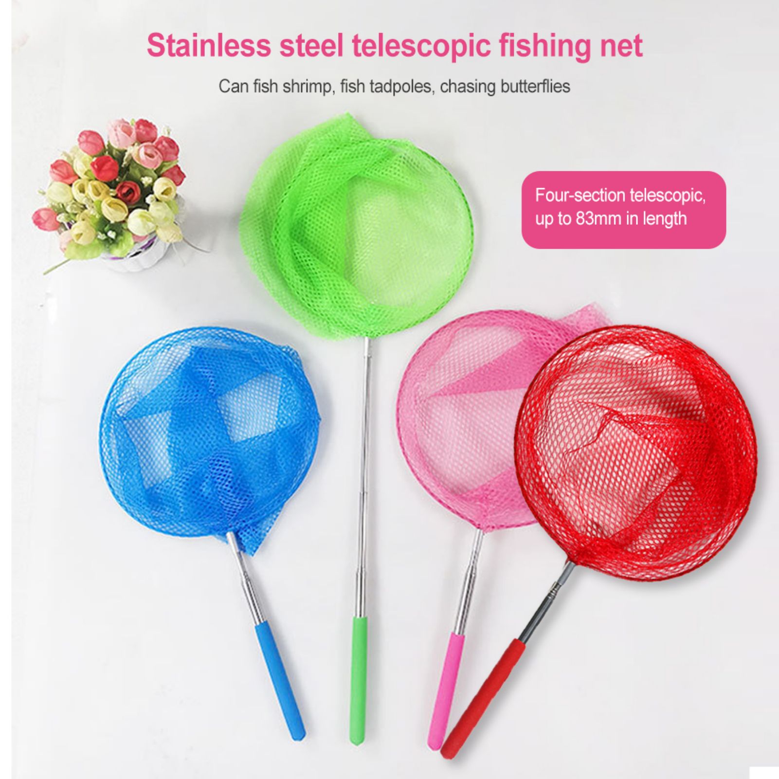 Fish Net Handle - Mini Fishing Net Colorful Anti-Slip Grip