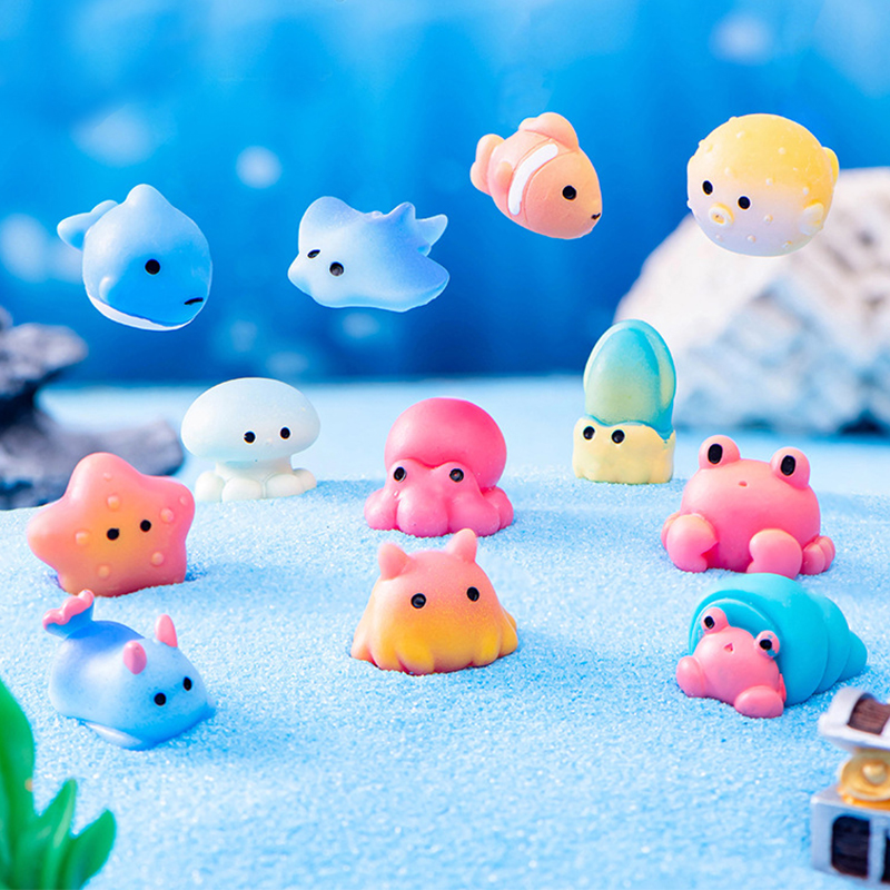 Aquarium Fish Marine - Marine Animals Figurine Dolphin Octopus Jellyfish