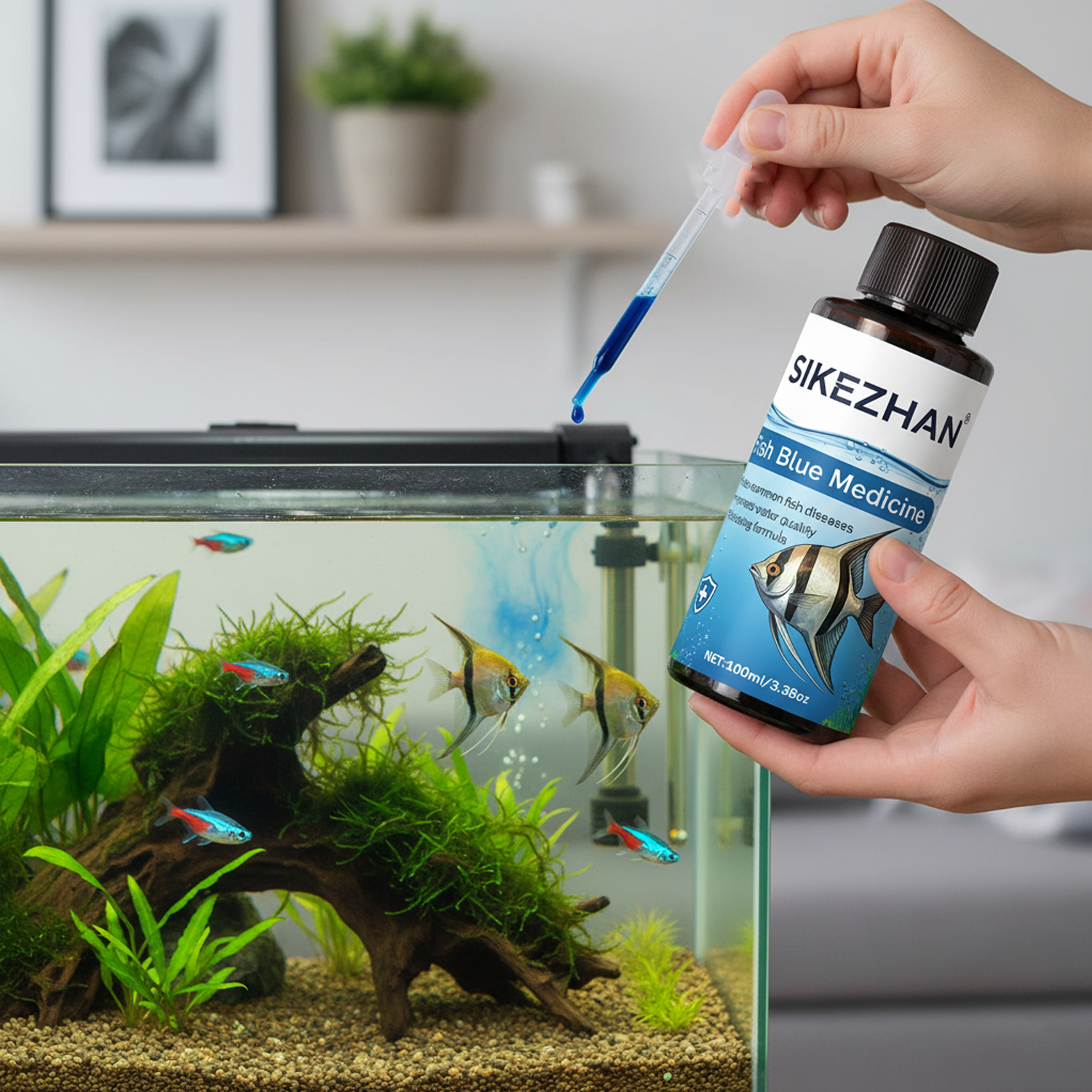 Large 500ml Methylene Blue Fis - Aquarium Fish Big recension och pris