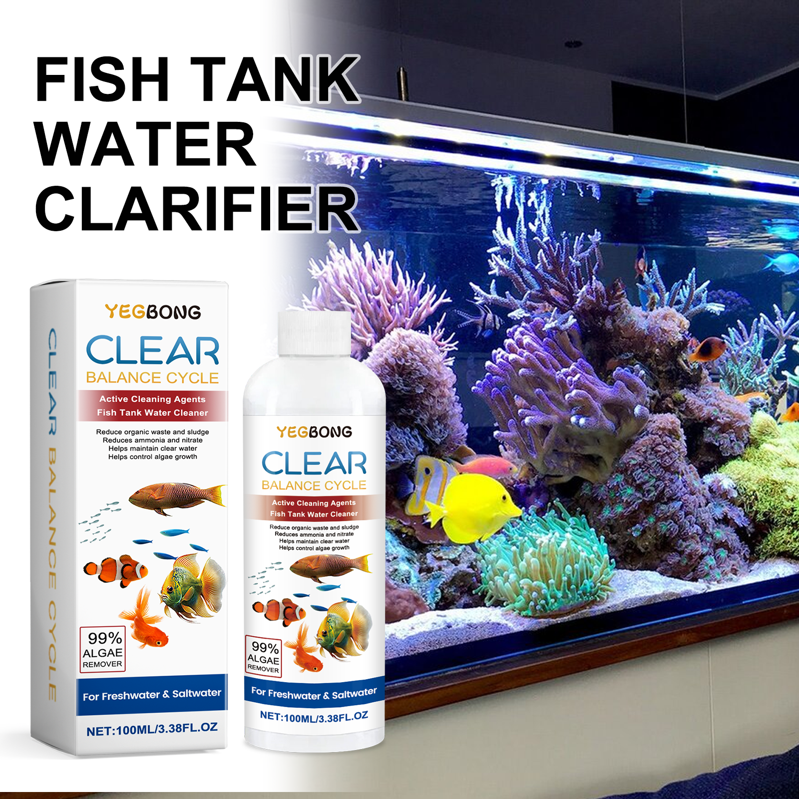 Aquarium Water Clarifier 100ml - Aquarium Fish Breeding recension och pris