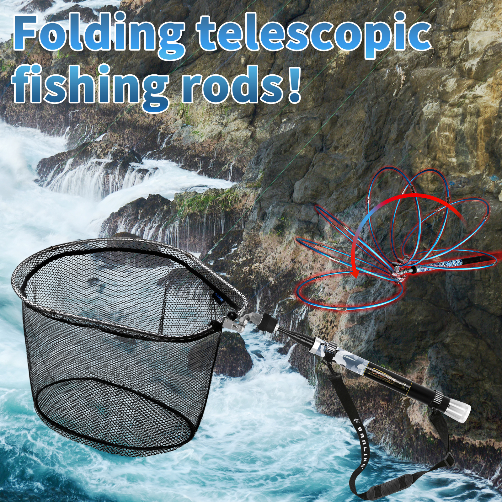 SANLIKE Fishing Net Glass Fibr - Fish Net Handle recension och pris