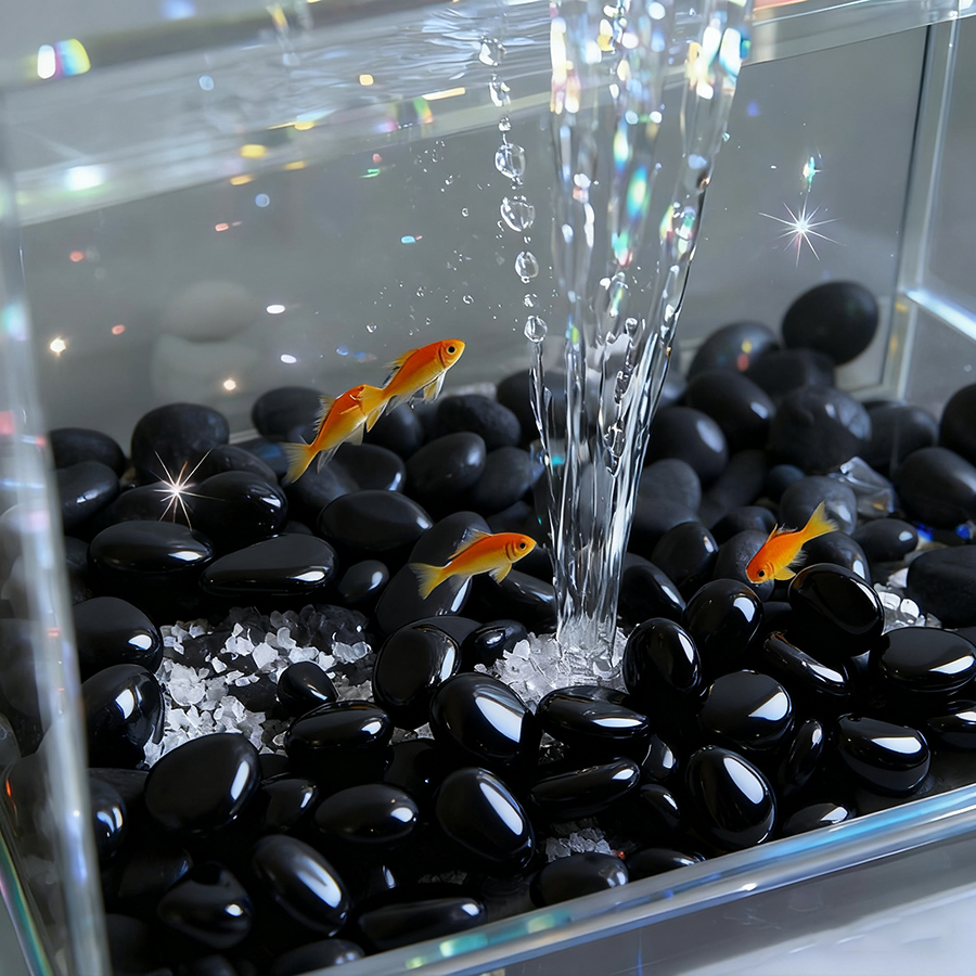 200g Black High Polished Natur - Aquarium Fish Breeding recension och pris