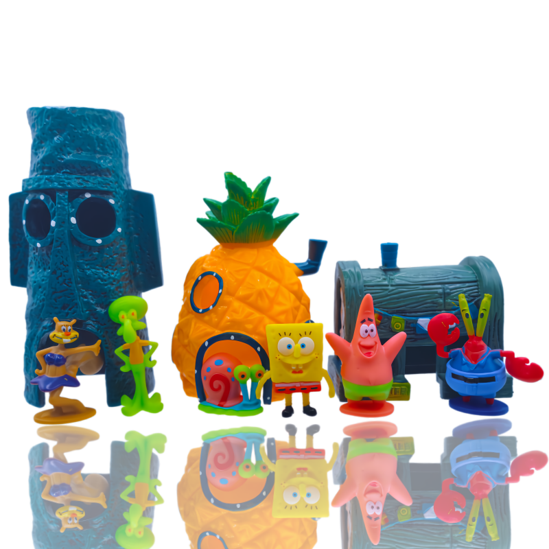 6pcs SpongeBob Fish Tank Decor - Aquarium Fish Breeding recension och pris