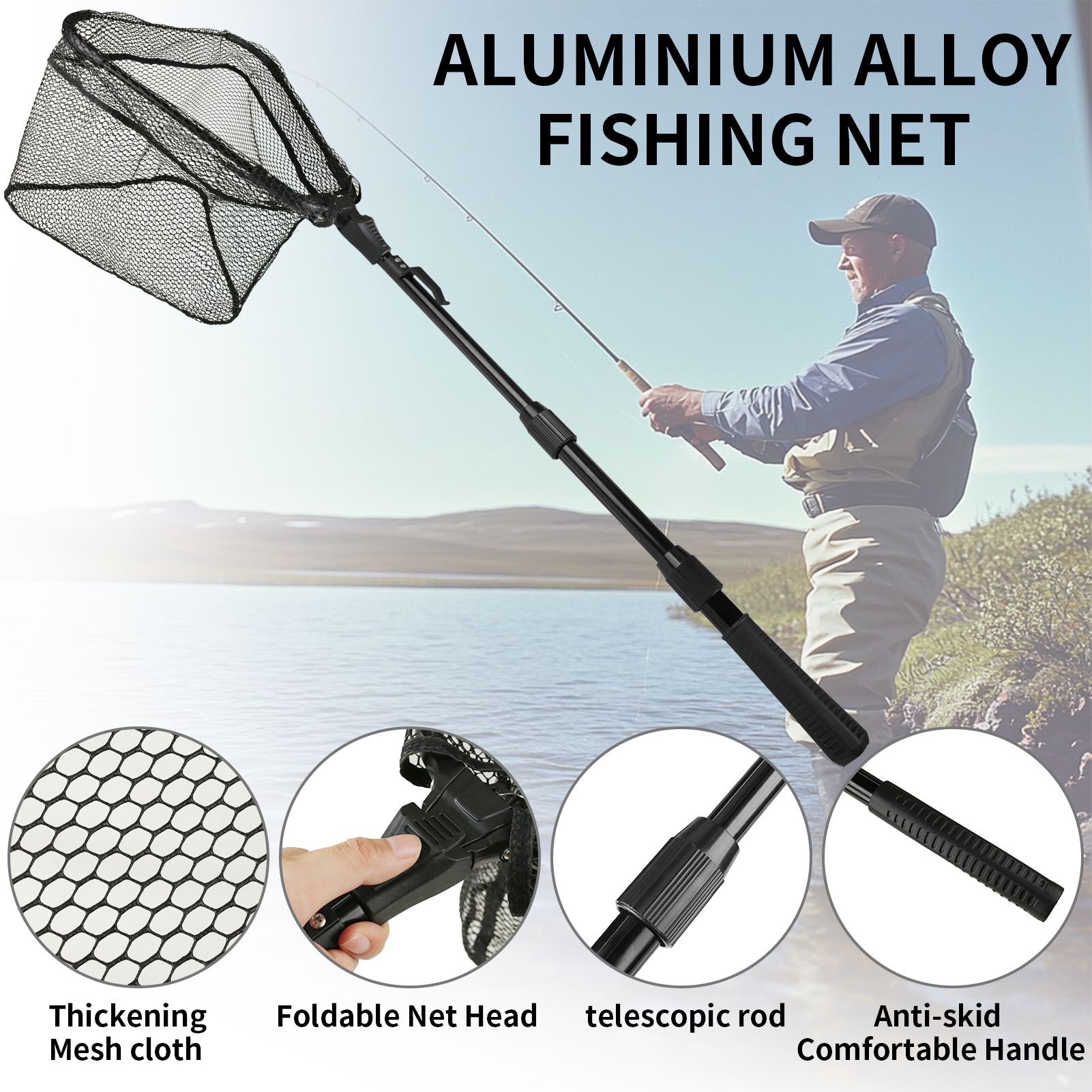 Fishing Net Collapsible Fish L - Fish Net Handle recension och pris
