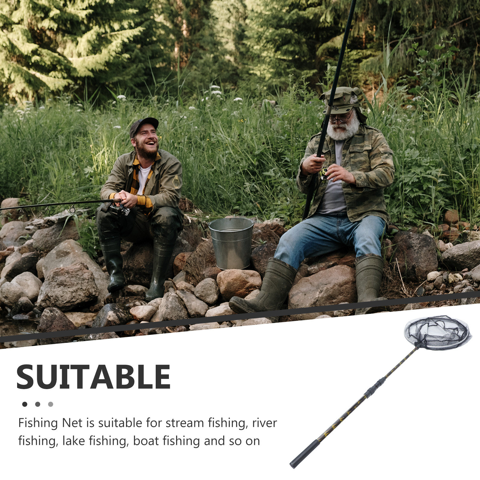 Telescopic Fishing Net Retract - Fish Net Handle recension och pris