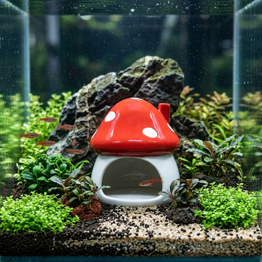 Mini Ceramic Fish Tank Hideout - Aquarium Fish Parrot recension och pris
